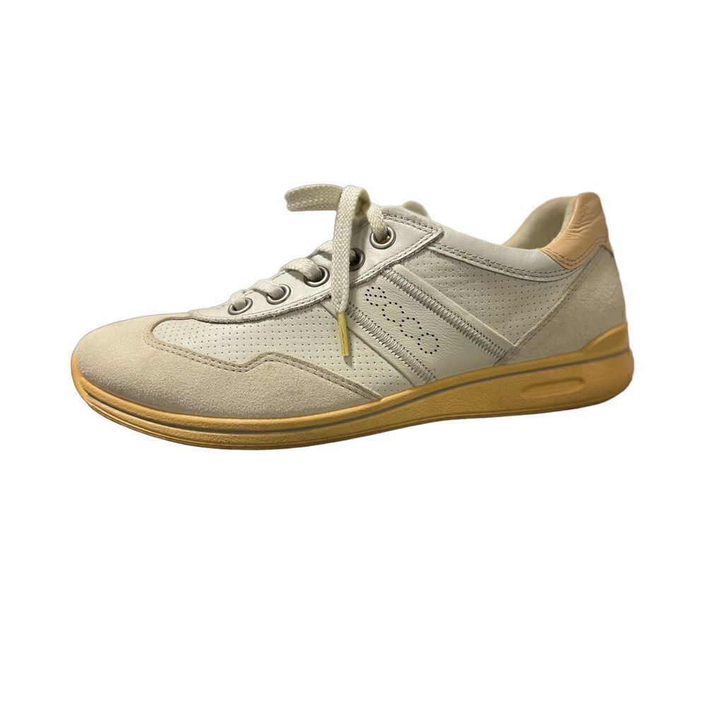 ECCO Mobile II White Nubuck Suede Trim Size 40 9.5